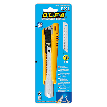 Нож строительный Olfa 18 мм с сегментированным лезвием пластиковый корпус с автофиксатором