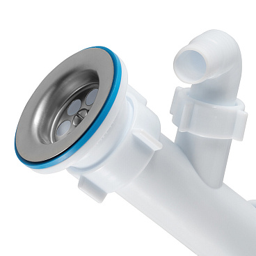 Сифон для раковины и мойки АНИ пласт 1 1/2х40 мм с выпуском d70 мм с соединением 40 мм (D1015)