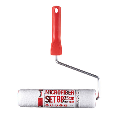 Валик микрофибра 250 мм d45 мм ворс 9 мм для водной и алкидной основы с ручкой Beorol