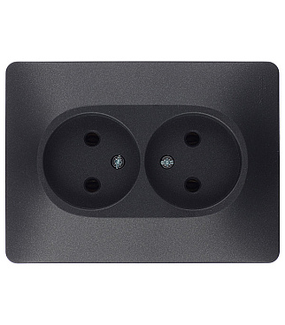 Розетка Systeme Electric Glossa встраиваемая антрацит (GSL000720)