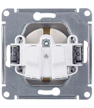 Розетка Systeme Electric Glossa встраиваемая алюминий со шторками (GSL000345)