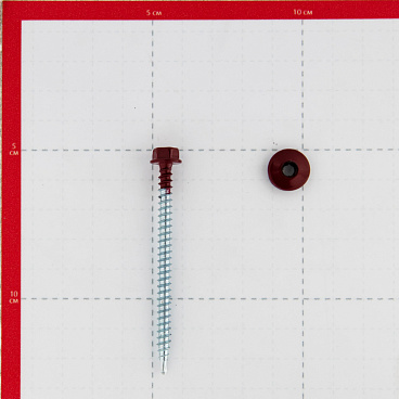 Саморезы кровельные с буром 70х4,8 мм металл-дерево красное вино RAL 3005 Daxmer (100 шт.)