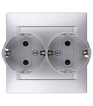 Розетка Simon 15 встраиваемая алюминий (1590459-033)