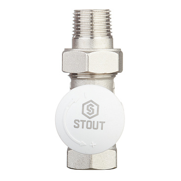 Клапан термостатический Stout 1/2 НР(ш) х 1/2 ВР(г) для радиатора (SVT 0001 000015)