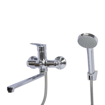 Смеситель для ванны Mixline ML14-02 хром однорычажный с длинным изливом с лейкой (556605)