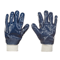 Перчатки полиэстеровые с нитриловым обливом манжета на резинке Hesler бело-синие 10 (L) (668643/5868)