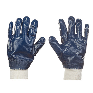 Перчатки полиэстеровые с нитриловым обливом манжета на резинке Hesler бело-синие 10 (L) (668643/5868)