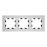 Рамка Systeme Electric AtlasDesign Nature трехместная серебро (ATN312103)