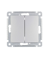 Выключатель Hegel Master двухклавишный встраиваемый серебро (ВС10-451-06)