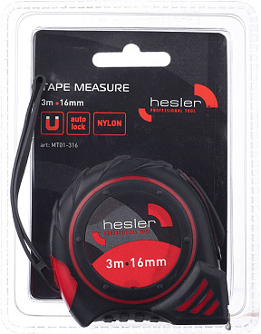 Рулетка Hesler с автостопом магнитная 3 м x 16 мм