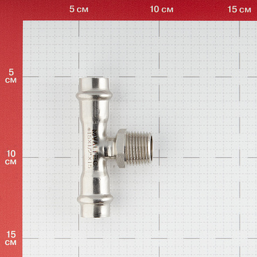 Тройник Valtec (VTi.933.I.150415) 15 мм х 1/2 НР(ш) х 15 мм нержавеющая сталь