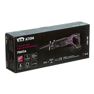 Пила сабельная аккумуляторная КМ АТОМ 18 В без АКБ и ЗУ (СRS-181)