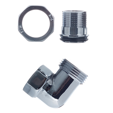 Американка угловая 3/4 ВР(г) х 3/4 НР(ш) хром латунная