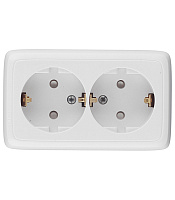 Розетка Hegel Alfa накладная белая со шторками (РА16-154)