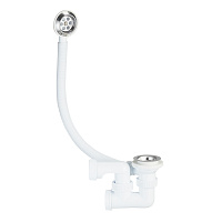 Сифон для ванны Wirquin Pro 1 1/2х40 мм регулируемый с выпуском с переливом (30718059)