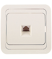 Розетка телефонная Makel Mimoza встраиваемая бежевая RJ11 (25014)