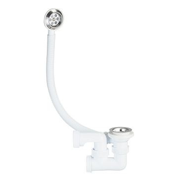 Сифон для ванны Wirquin Pro 1 1/2х40 мм регулируемый с выпуском с переливом (30718059)
