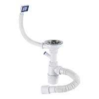 Сифон для мойки Wirquin Элит 3 1/2х40 мм с выпуском d115 мм с переливом с соединением 40/50 мм (30975130)