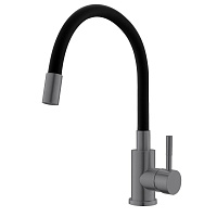 Смеситель для кухни Esko Snake графит с гибким изливом однорычажный (K44Grafit)