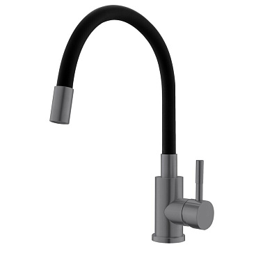 Смеситель для кухни Esko Snake графит с гибким изливом однорычажный (K44Grafit)