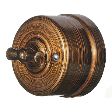 Выключатель Bironi Лизетта двухклавишный накладной бронза ретро (B1-202-25)