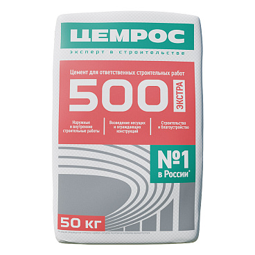 Цемент ЦЕМРОС М500 Д20 ЦЕМ II А-Ш/Бш 42,5 Н 50 кг
