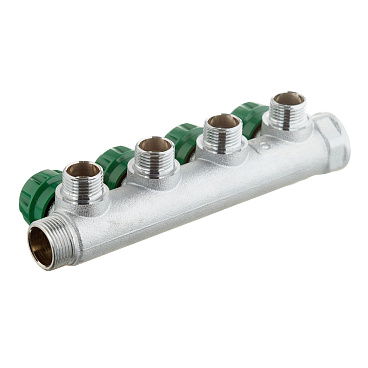 Коллектор Stout 3/4 ВР(г) х 4 выхода 1/2 НР(ш) х 3/4 НР(ш) регулирующий (SMB-6850-341204)