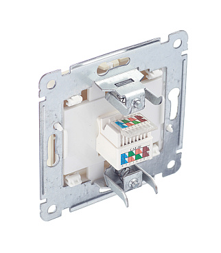 Розетка компьютерная Hegel Master встраиваемая слоновая кость RJ45 (РСК-400-01)