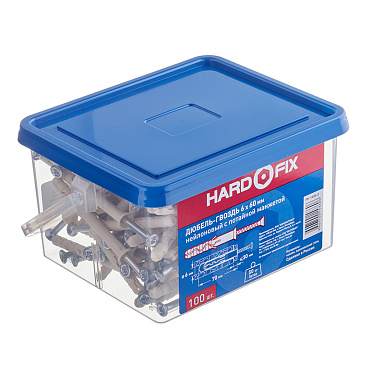 Дюбель-гвоздь Hard-Fix 6x60 мм потайная манжета нейлон (100 шт.)