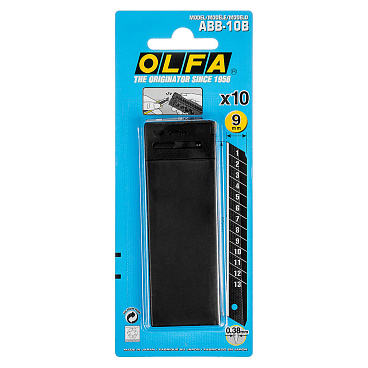 Лезвие для ножа Olfa Black Max 9 мм прямое (10 шт.)