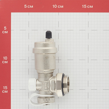 Тройник коллекторный Stout 1" с автоматическим воздухоотводчиком и дренажным вентилем (SMS-1000-010001)