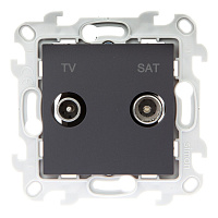 Розетка телевизионная Simon 24 Harmonie встраиваемая графит TV/ SAT (2410487-038)