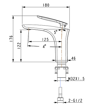 Смеситель для раковины Lemark Bellario хром однорычажный (LM6806C)