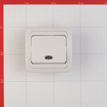 Выключатель Makel Mimoza одноклавишный встраиваемый белый с подсветкой (12021)