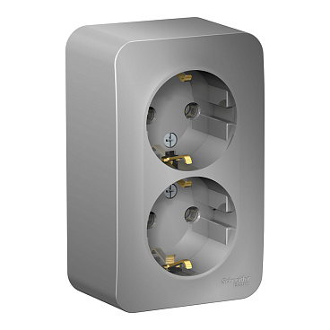 Розетка Systeme Electric Blanca накладная алюминий (BLNRA010213)