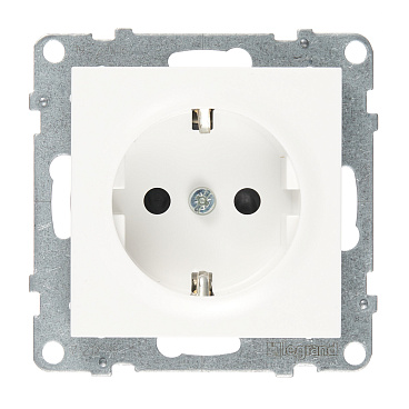 Розетка Legrand Suno встраиваемая белая со шторками (721120)