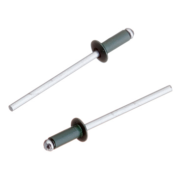 Заклепка вытяжная 3,2x8 мм алюминий/сталь зеленая RAL 6005 (100 шт.)