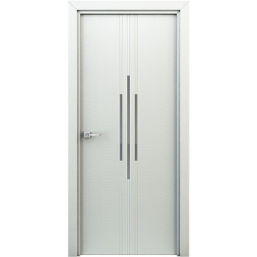 Дверь межкомнатная Сафари 700х2000 мм финишпленка жасмин белый с декоративной вставкой