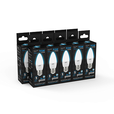 Лампа светодиодная Gauss E27 6500К 9,5 Вт 950 Лм 175-240 В свеча тонированная