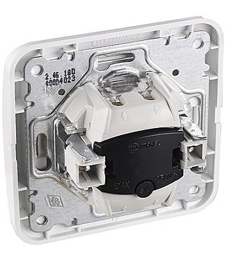 Выключатель Makel Mimoza двухклавишный встраиваемый белый с подсветкой (12023)