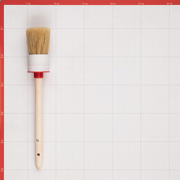 Кисть круглая натуральная щетина деревянная ручка d40 мм для эмалей и лаков на алкидной основе