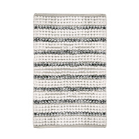 Коврик для ванной бело-серый 80х50 см Fora Soft Cotton (FOR-SC50-80STR)