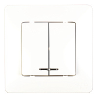 Выключатель Systeme Electric Blanca двухклавишный встраиваемый белый с подсветкой (BLNVS010511)