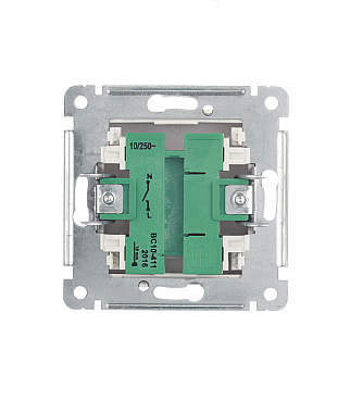 Выключатель Hegel Master одноклавишный встраиваемый серебро (ВС10-411-06)