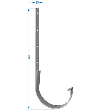 Кронштейн желоба Docke Premium металлический d120 мм 300 мм графитовый серый RAL 7024