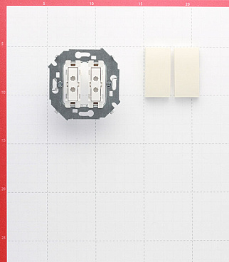 Переключатель Simon 15 двухклавишный встраиваемый слоновая кость (1591397-031)