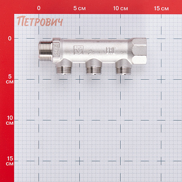 Коллектор Valtec 3/4 ВР(г) х 3 выхода 1/2 НР(ш) х 3/4 НР(ш) (VTc.500.N.0503)