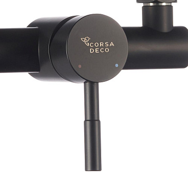 Смеситель без излива Corsa Deco AS черный с лейкой однорычажный (FSHASB)