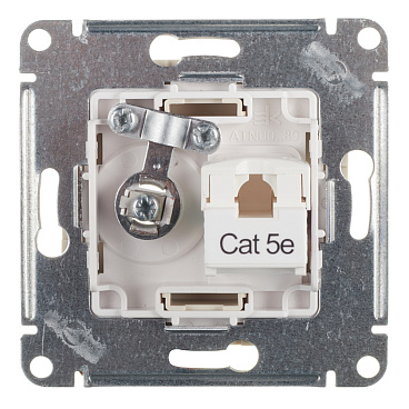 Розетка телевизионная/ компьютерная Systeme Electric AtlasDesign встраиваемая бежевая TV/ RJ45 (ATN000289)