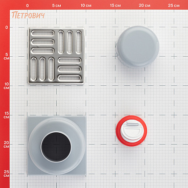 Трап душевой вертикальный АНИ пласт с сухим затвором 100х100 мм d50 мм решетка из нержавеющей стали (TQ5202)